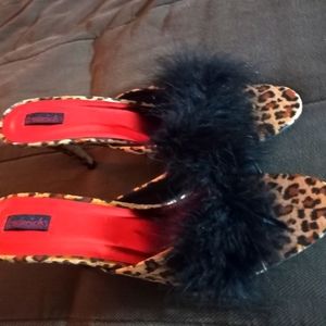 Fredrick's of Hollywood Leopard Faux fur Heels